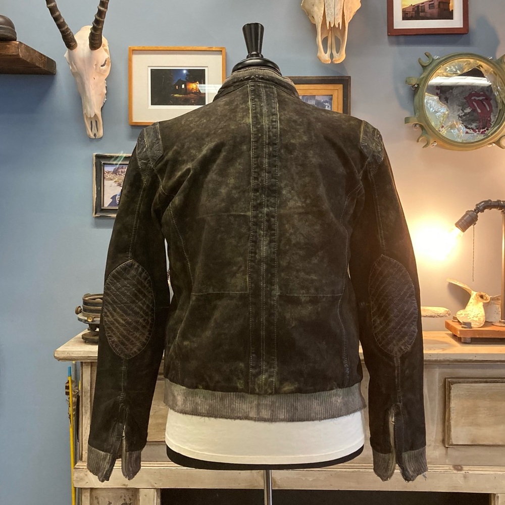 Mens distressed biker jacket caferacer sz medium